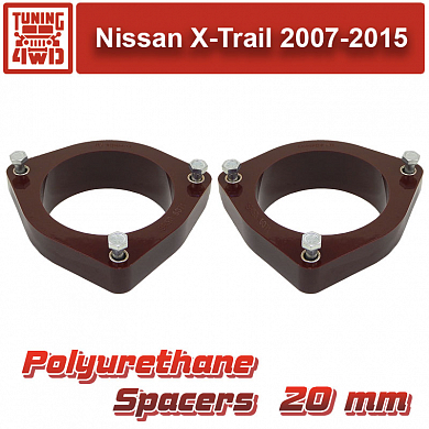Установка Проставки передних стоек Nissan T31 PU 20 мм Nissan X-Trail Qashqai Qashqai+2